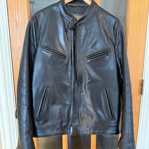 Scott NYC perfecto P665 steerhide cafe racer jacket wool lined